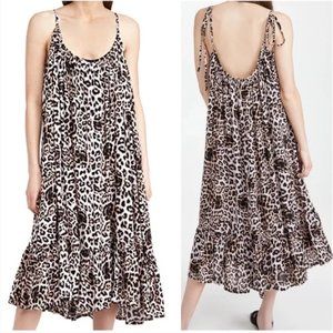 Mikoh Kapoloa Leopard Print Midi Coverup Dress Size M